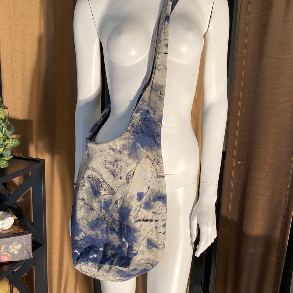 Blue and Gray Over The Shoulder Bag